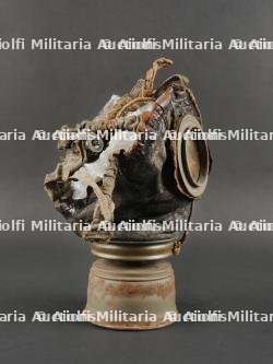Masque anti-gaz allemand Lederschutzmaske avec boîtier nominatif et régimenté. German Gas Mask Lederschutzmaske with Named and Regimentally Marked Canister — miniature 12