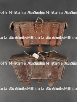 Paire de cartouchières allemandes d'infanterie M1909 dont une bavaroise. Pair of German Infantry Ammunition Pouches Model 1909, One Bavarian — miniature 2