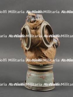 Masque anti-gaz allemand Lederschutzmaske avec filtre anti-arsine dans un superbe boîtier. German Gas Mask Lederschutzmaske with Arsine Filter in Superb Canister — miniature 11