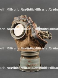 Masque anti-gaz allemand Lederschutzmaske avec filtre anti-arsine dans un superbe boîtier. German Gas Mask Lederschutzmaske with Arsine Filter in Superb Canister — photo 12