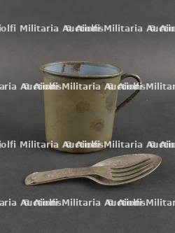 Gamelle, quart et couverts allemands. German Mess Kit, Cup, and Cutlery — miniature 10