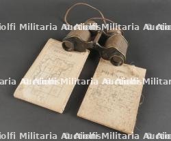 Ensemble de cartes géographiques et jumelles anglaises. Set of British Maps and Binoculars