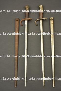 Lot de 2 épées baïonnettes Gras Mle 1874. Lot of 2 French Gras M1874 sword bayonets. — miniature 5