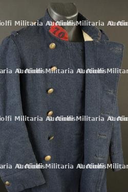 Capote francaise troupe M1877 gris de fer bleuté. French M1877 enlisted greatcoat in bluish iron grey. — miniature 6