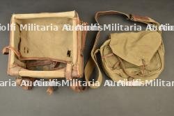 Havresac et musette de pourvoyeur Chauchat. Chauchat light machine gun ammunition carrier backpack and haversack. — photo 1