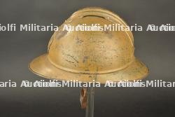 Casque Adrian moutarde du Génie. Mustard-coloured Adrian helmet of French Engineers. — miniature 7