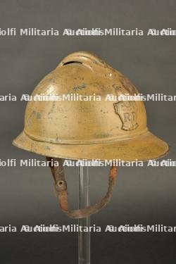 Casque Adrian moutarde du Génie. Mustard-coloured Adrian helmet of French Engineers. — miniature 10