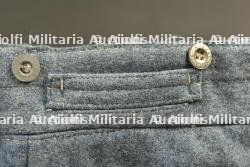 Pantalon culotte français troupe bleu horizon passepoil jonquille. French enlisted horizon blue breeches with daffodil yellow piping. — miniature 4