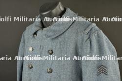 Capote francaise troupe M1915 bleu horizon du 55e de Ligne. French M1915 enlisted horizon blue greatcoat of the 55th Infantry Regiment. — miniature 9