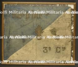 Fanion de la 3e Compagnie du 158e Régiment d'Infanterie ayant participé à l'attaque du Bois du Bouc près de Tahure en septembre 1918. Pennant of the 3rd Company, 158th Infantry Regiment.