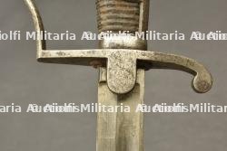 Sabre allemand Blucher de l'artillerie avec porte sabre en cuir. German Blücher artillery sabre with leather sword carrier. — photo 4