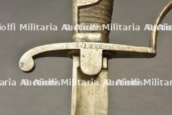 Sabre allemand Blucher de l'artillerie avec porte sabre en cuir. German Blücher artillery sabre with leather sword carrier. — miniature 5