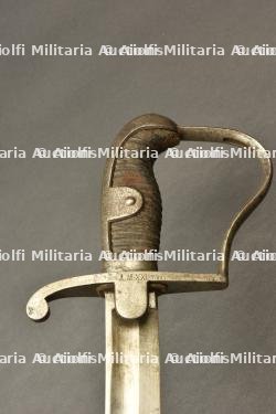 Sabre allemand Blucher de l'artillerie avec porte sabre en cuir. German Blücher artillery sabre with leather sword carrier. — miniature 7