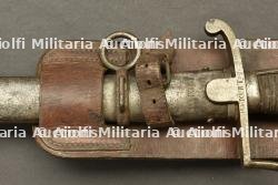 Sabre allemand Blucher de l'artillerie avec porte sabre en cuir. German Blücher artillery sabre with leather sword carrier. — miniature 11