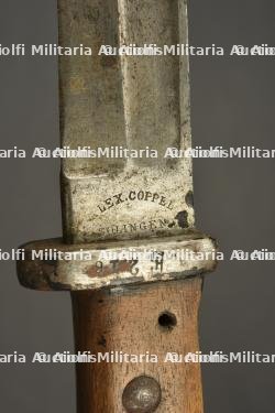 Baïonnette allemande 84-98 1er type régimentée. German first-pattern S84/98 regimental bayonet. — miniature 4
