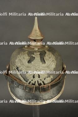 Casque à pointe prussien M1915 en fibres, nominatif. Named Prussian M1915 fibre pickelhaube.