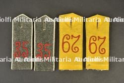 Deux paires de pattes d'épaule allemandes du FR35 et JR67. Two pairs of German shoulder straps of Fusilier Regiment 35 and Infantry Regiment 67.