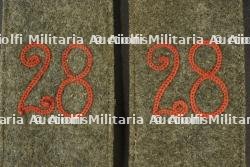 Paire de pattes d'épaule M1907 simplifiées du JR28 de Koblenz. Pair of simplified M1907 shoulder straps of Infantry Regiment 28 of Koblenz. — photo 3