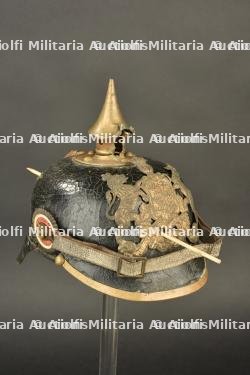Casque à pointe du Wurttemberg avec impacts. Battle-damaged Württemberg pickelhaube. — miniature 17