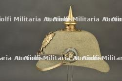 Casque à pointe ersatz en feutre avec plaque Waterloo de Hanovre. German ersatz felt pickelhaube with Hanover Waterloo plate. — miniature 5