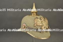 Casque à pointe ersatz en feutre avec plaque Waterloo de Hanovre. German ersatz felt pickelhaube with Hanover Waterloo plate. — miniature 10