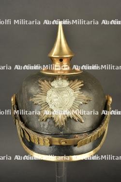 Casque à pointe Saxon M1895 du JR104. Saxon M1895 pickelhaube of Infantry Regiment 104.