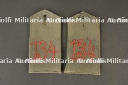 Paire de pattes d'épaule M1907 simplifiées du JR134 saxon. Pair of simplified M1907 shoulder straps of Saxon Infantry Regiment 134.
