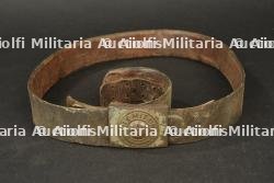 Boucle et ceinturon M1915 d'un artilleur à pied allemand. M1915 belt and buckle of a German foot artilleryman.