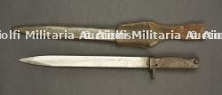 Baïonnette allemande ersatz régimentée avec porte fourreau. Regimentally marked German ersatz bayonet with frog.