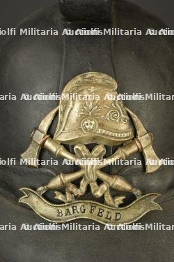 Allemagne, casque de sapeur-pompier de Bargfeld. Germany, Bargfeld firefighter helmet. — photo 7