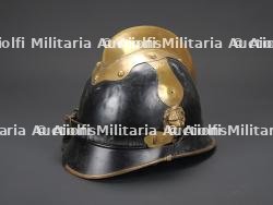 Allemagne, casque de sapeur-pompier bavarois de la fin du XIXe ou du debut du XXe siecle. Germany, Bavarian firefighter helmet, late 19th or early 20th century.
