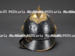Allemagne, casque de sapeur-pompier bavarois de la fin du XIXe ou du debut du XXe siecle. Germany, Bavarian firefighter helmet, late 19th or early 20th century. — miniature 3