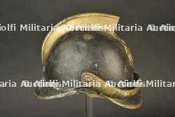Allemagne, casque de sapeur-pompier avec plaque WF. Germany, firefighter helmet with WF plate.