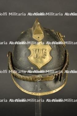 Allemagne, casque de sapeur-pompier avec plaque WF. Germany, firefighter helmet with WF plate. — photo 2