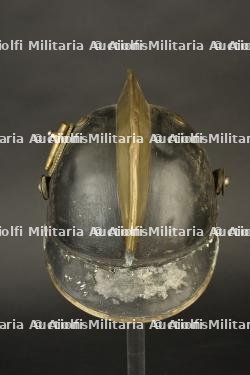 Allemagne, casque de sapeur-pompier avec plaque WF. Germany, firefighter helmet with WF plate. — miniature 4