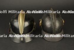 Allemagne, lot de deux casques de sapeurs-pompiers volontaires. Germany, set of two volunteer firefighter helmets. — photo 7