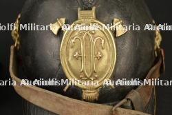 Allemagne, lot de deux casques de sapeurs-pompiers volontaires. Germany, set of two volunteer firefighter helmets. — miniature 10