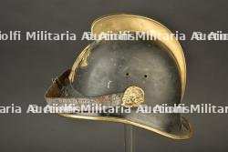 Allemagne, casque en tole de fanfare de sapeurs-pompiers. Germany, sheet-metal helmet from a firefighters' band.