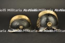 Allemagne, lot de deux casques de sapeurs-pompiers bavarois. Germany, set of two Bavarian firefighter helmets. — miniature 7