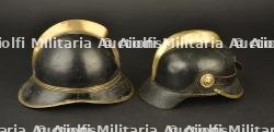 Allemagne, lot de deux casques de sapeurs-pompiers. Germany, set of two firefighter helmets. — miniature 3