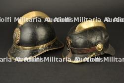 Allemagne, lot de deux casques de sapeurs-pompiers. Germany, set of two firefighter helmets. — miniature 5