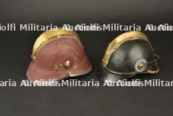 Allemagne, lot de deux casques de pompiers, dont un de Schwarzbourg-Rudolstadt. Germany, set of two firefighter helmets, including one from Schwarzburg-Rudolstadt. — photo 1