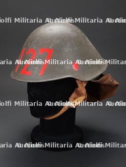 Allemagne de l'Est, casque de sapeur-pompier M1956. East Germany, M1956 firefighter helmet.
