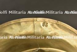 Alsace, lot de trois casques de pompiers en cuivre. Alsace, set of three copper firefighter helmets. — miniature 2