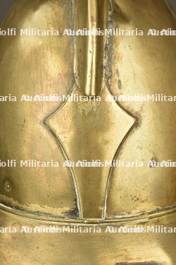Alsace, lot de trois casques de pompiers en cuivre. Alsace, set of three copper firefighter helmets. — miniature 7