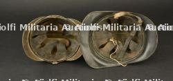 Alsace, lot de deux casques de sapeurs-pompiers en cuivre. Alsace, set of two copper firefighter helmets. — photo 2