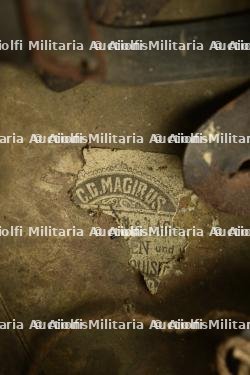 Alsace, lot de deux casques de sapeurs-pompiers en cuivre. Alsace, set of two copper firefighter helmets. — miniature 3