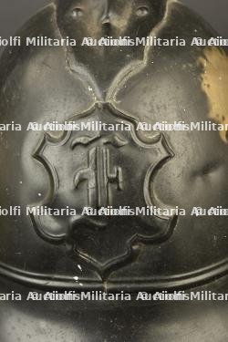Alsace, lot de deux casques de sapeurs-pompiers en cuivre. Alsace, set of two copper firefighter helmets. — photo 7