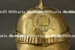 Alsace-Lorraine, lot de deux casques de sapeurs-pompiers. Alsace-Lorraine, set of two firefighter helmets. — miniature 2