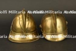 Alsace-Lorraine, lot de deux casques de sapeurs-pompiers. Alsace-Lorraine, set of two firefighter helmets. — miniature 8
